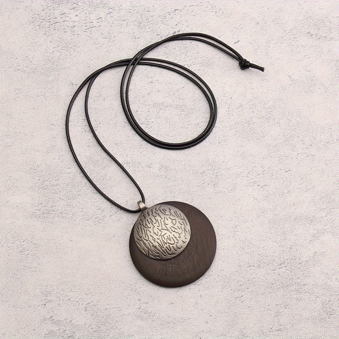 Bohemian Retro Style Spiral Medallion Pendant Long Necklace - Elena Harper