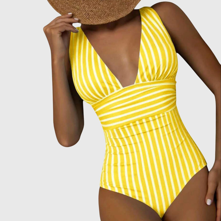 Women’s Tailored Swimsuit – V-Neck, Suitable for Summer and Beach Use