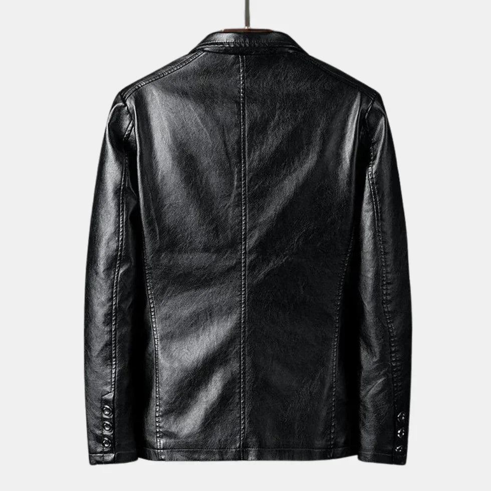 Heinz Vintage Leather Jacket, view 4 - Elena Harper