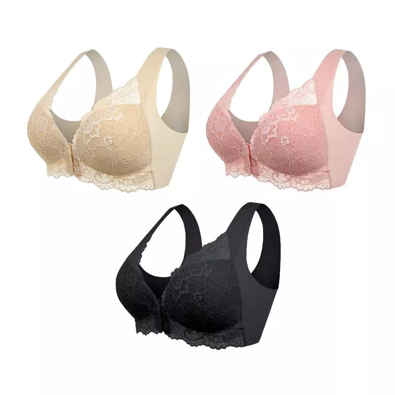 (PACK OF 3) Wireless Shaping Bra with Front Closure - Elena Harper