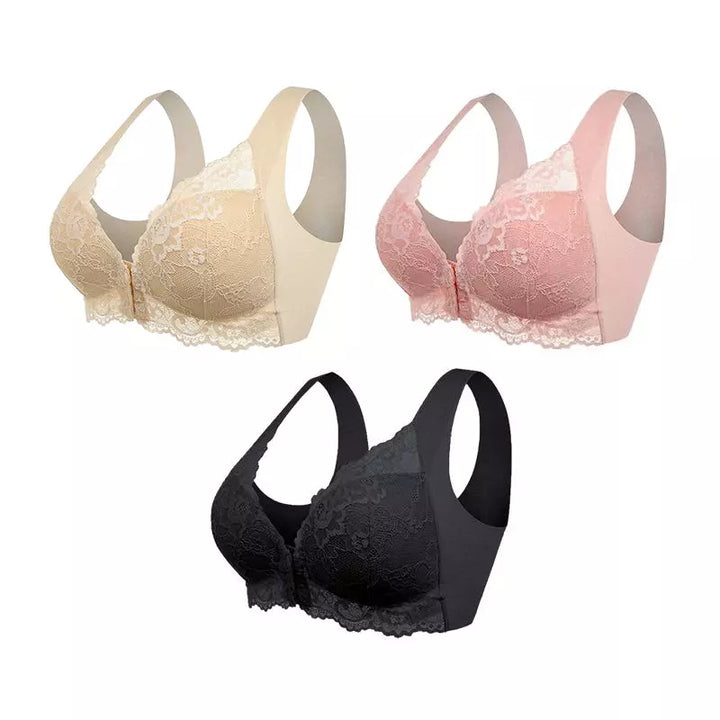 (PACK OF 3) Wireless Shaping Bra with Front Closure - Elena Harper