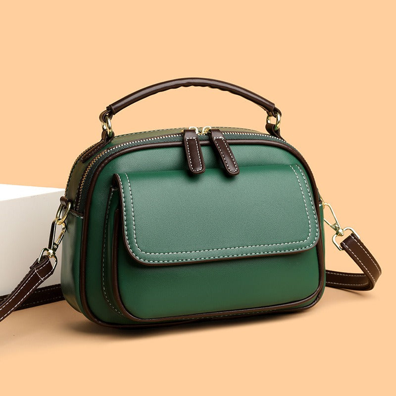 Women's Crossbody Bag in Synthetic Leather with Compact Structure - Mireille