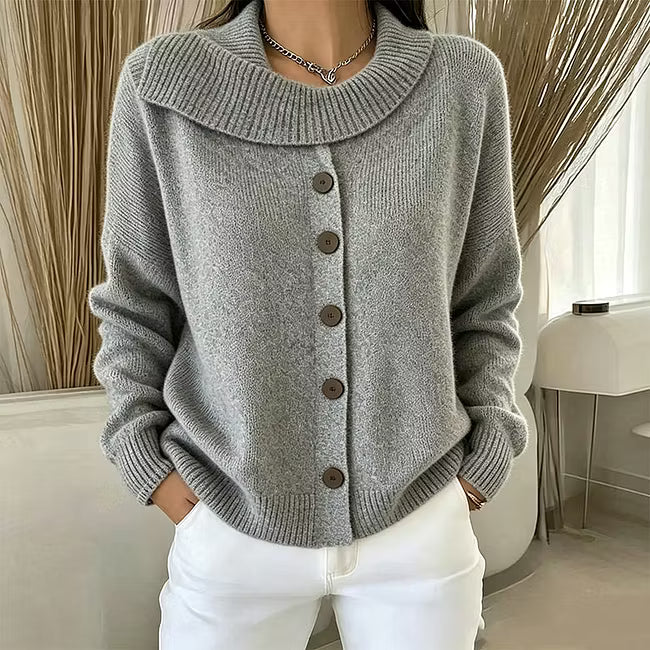 Draperie Oversized Waterfall Collar Knit Cardigan - Elena Harper