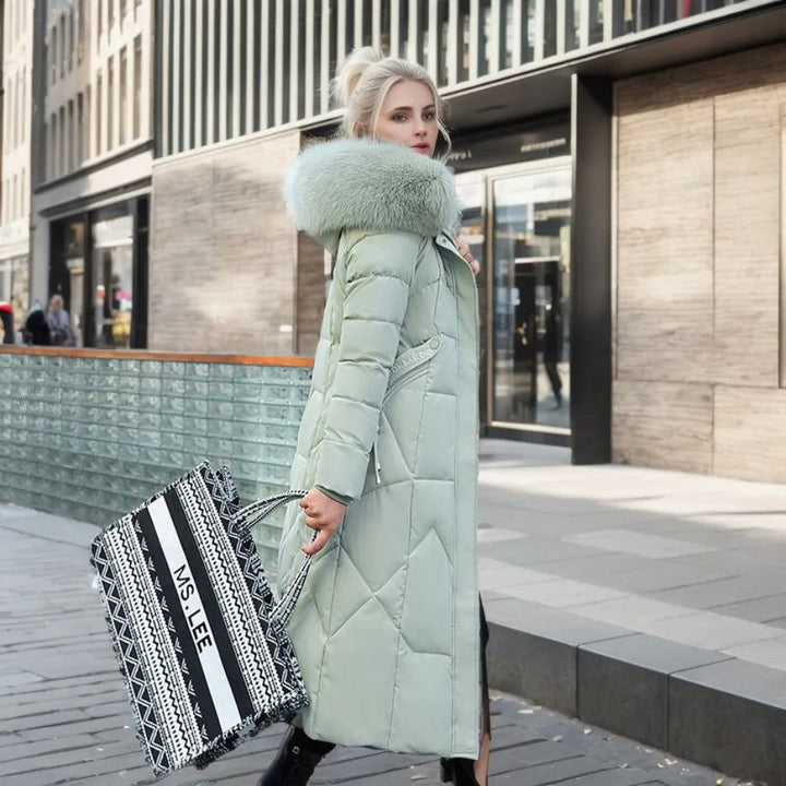 Long Quilted Coat with Hood - Isolde
