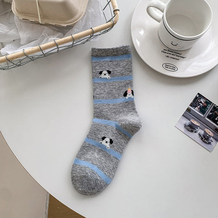 Casual Socks with Puppy Print