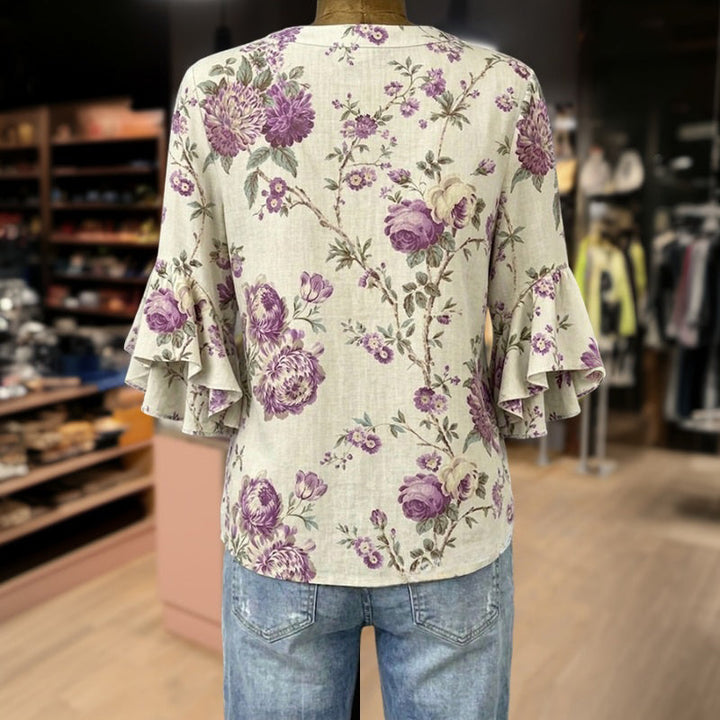 Vintage Floral Print Blouse