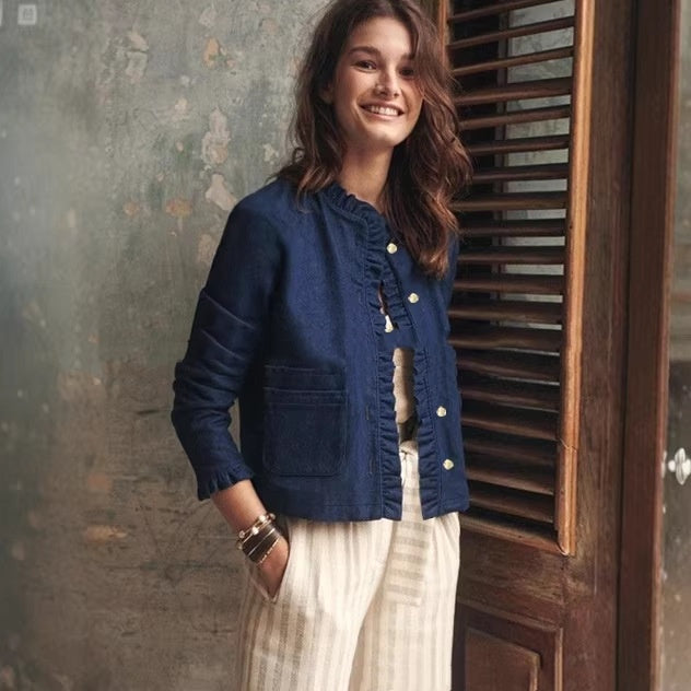 Women's Layered Top Workwear Style - Retro and Loose