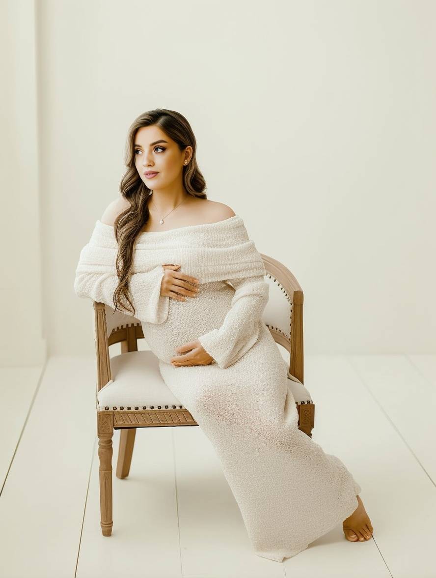Women's A-line Dress – With Off-shoulder and Long Sleeves, Suitable for Spring and Summer