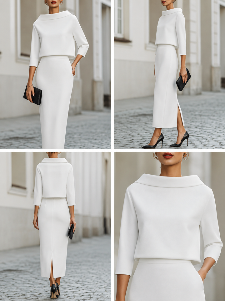 Women's Tailored Midi Dress – Suitable for Casual and Festive Occasions