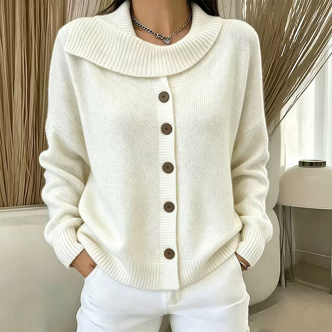 Draperie Oversized Waterfall Collar Knit Cardigan - Elena Harper