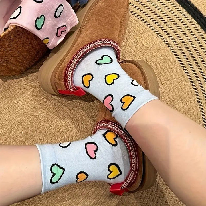 Casual Heart Print Socks