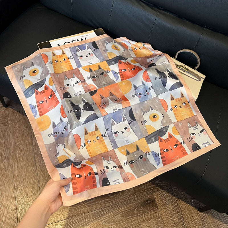 Casual Cat Print Scarf