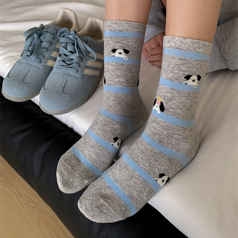 Casual Socks with Puppy Print