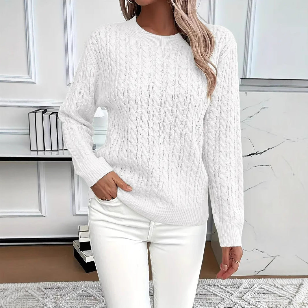 Women’s Twist Round Neck Pullover Sweater