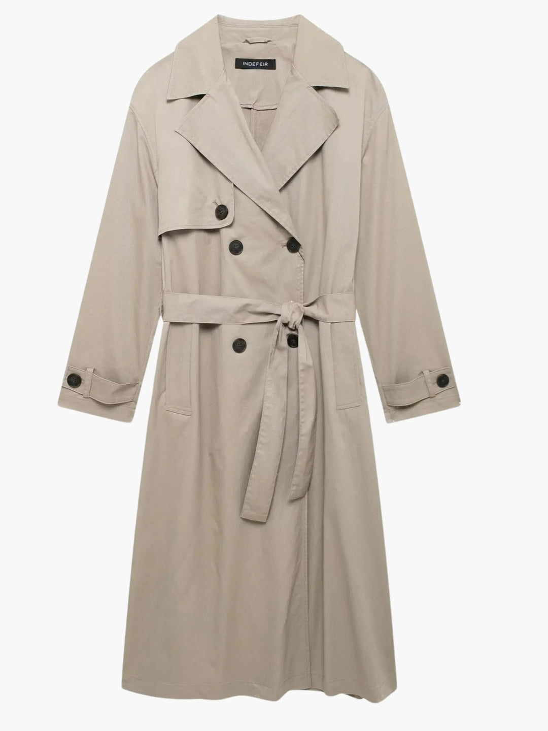 Classic Double-Breasted Trench Coat -Timeless Elegance - Elena Harper