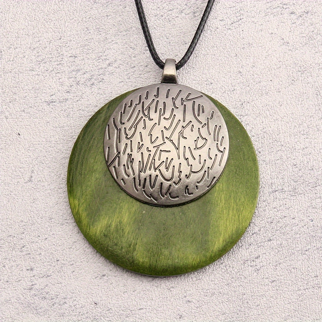 Bohemian Retro Style Spiral Medallion Pendant Long Necklace - Elena Harper
