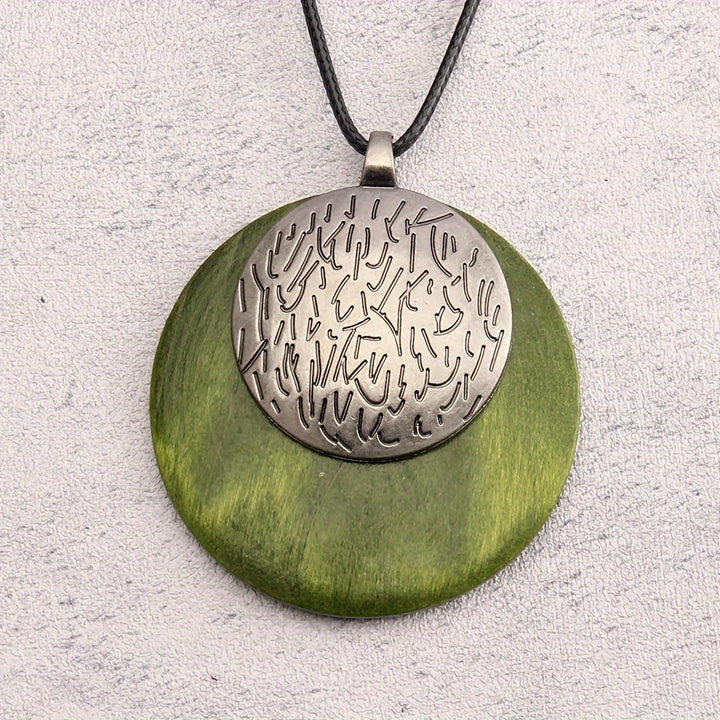 Bohemian Retro Style Spiral Medallion Pendant Long Necklace - Elena Harper