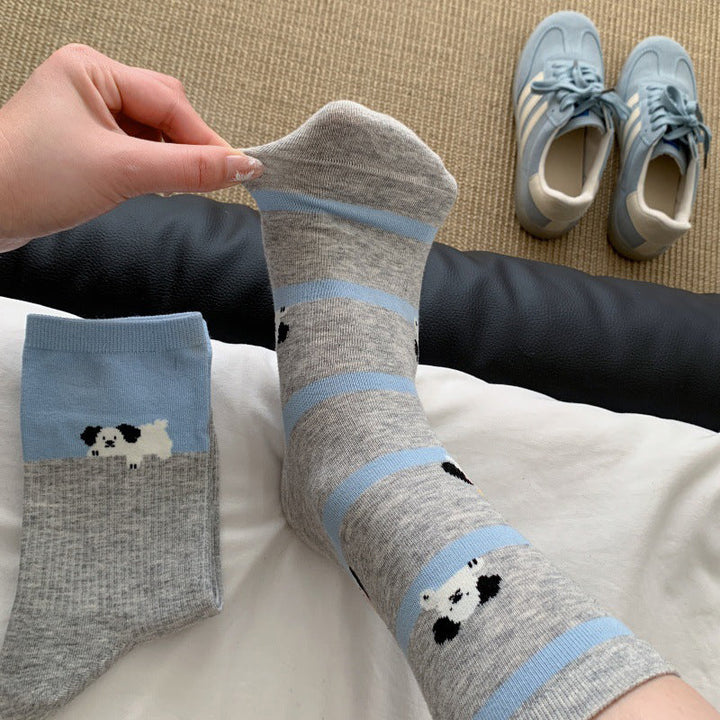 Casual Socks with Puppy Print