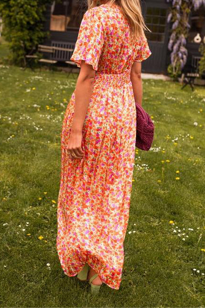 Alora Elegant V-Neck Maxi Dress - Elena Harper