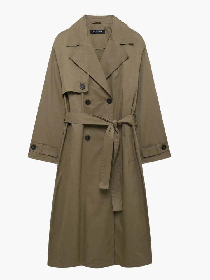 Classic Double-Breasted Trench Coat -Timeless Elegance - Elena Harper