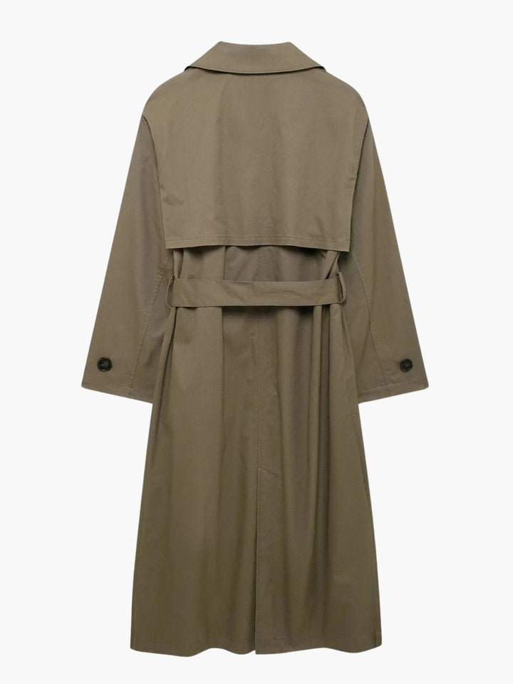 Classic Double-Breasted Trench Coat -Timeless Elegance - Elena Harper