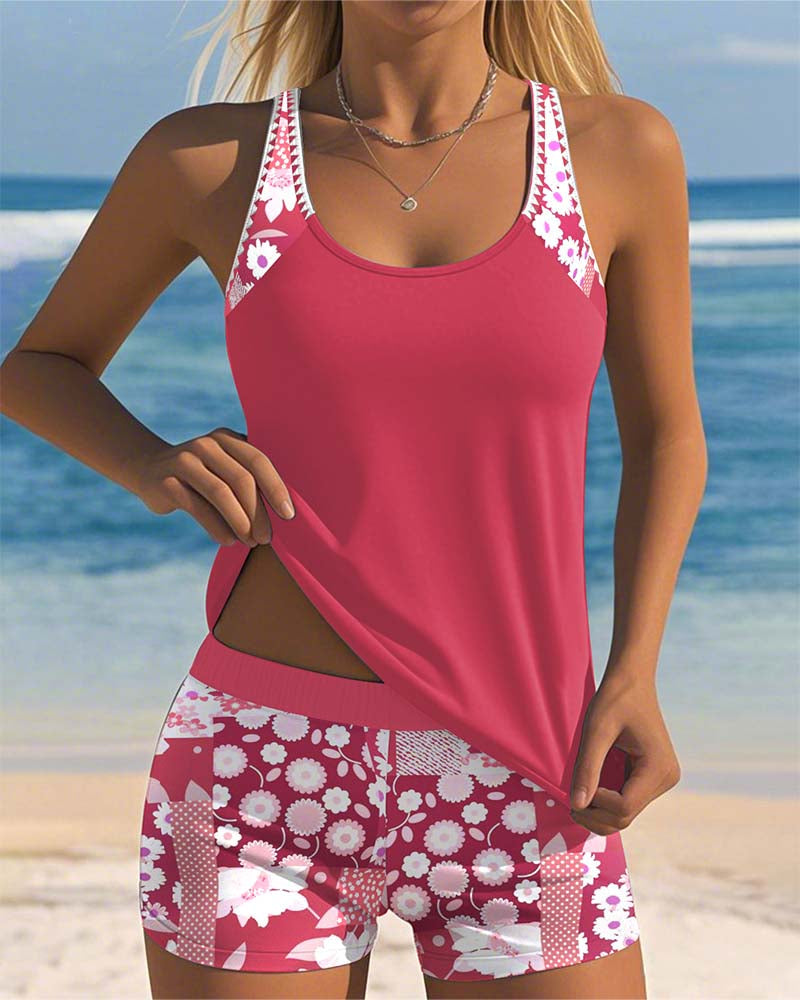Anna Tummy Control Supportive Swim Set with Boxer Bottoms - Elena Harper