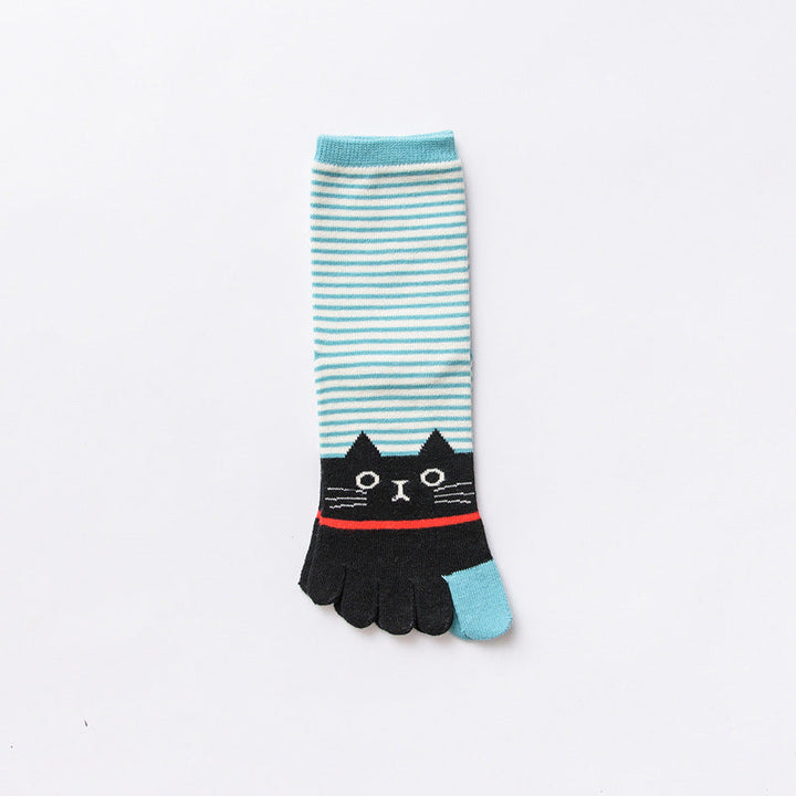 Cartoon Cat Five-Toe Socks