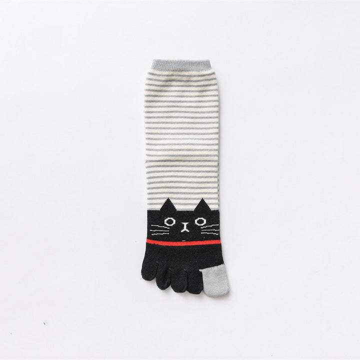 Cartoon Cat Five-Toe Socks