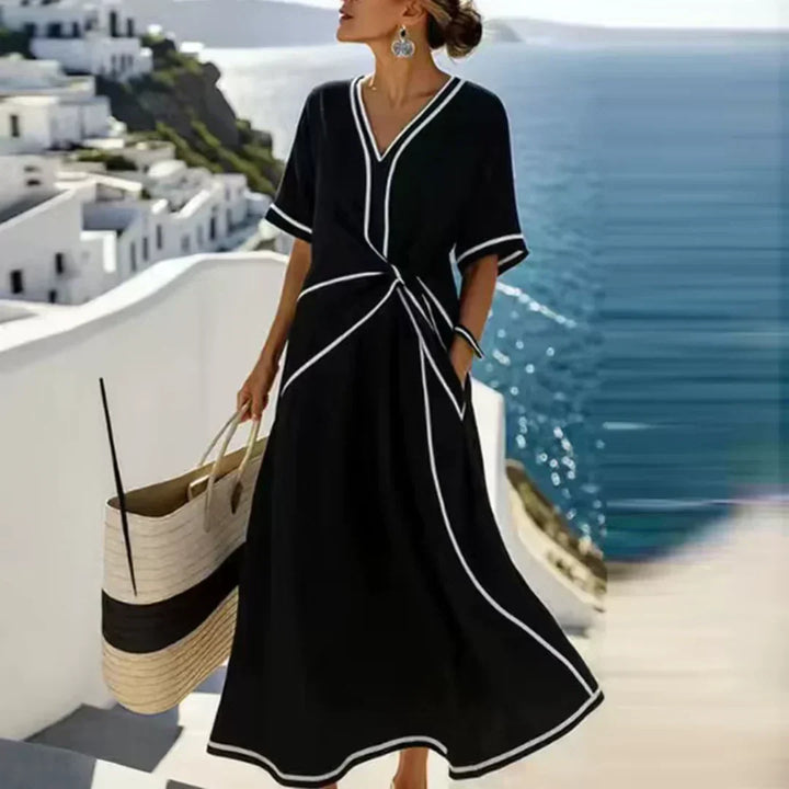 Cassia Elegant and Flattering Dress, view 5 - Elena Harper