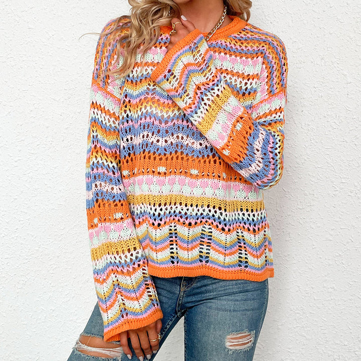 Colorful Striped Knit Pullover