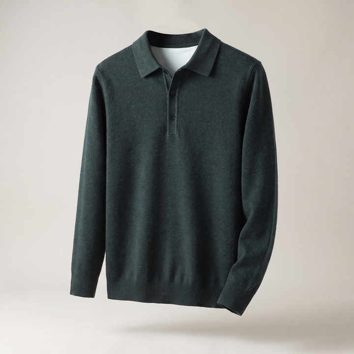 Alexander | Elegant Wool Polo Shirt with Classic Collar