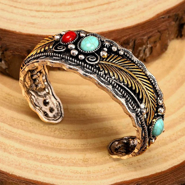 Vintage Leaf Pattern Bracelet, view 4 - Elena Harper