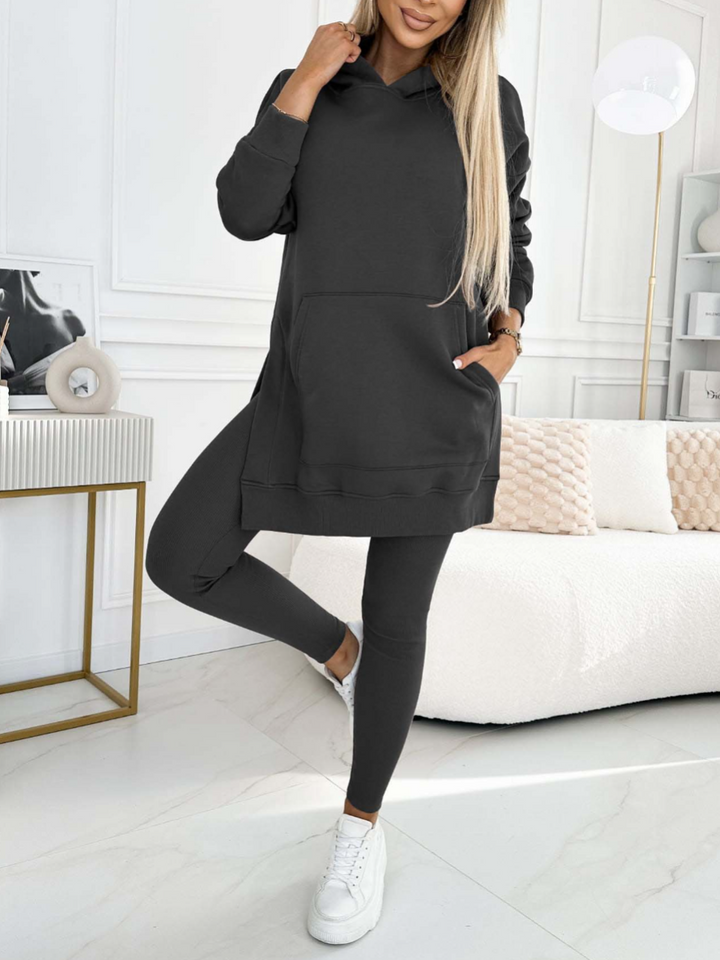 Sienna Solid Hoodie Set and Lined Leggings - Elena Harper