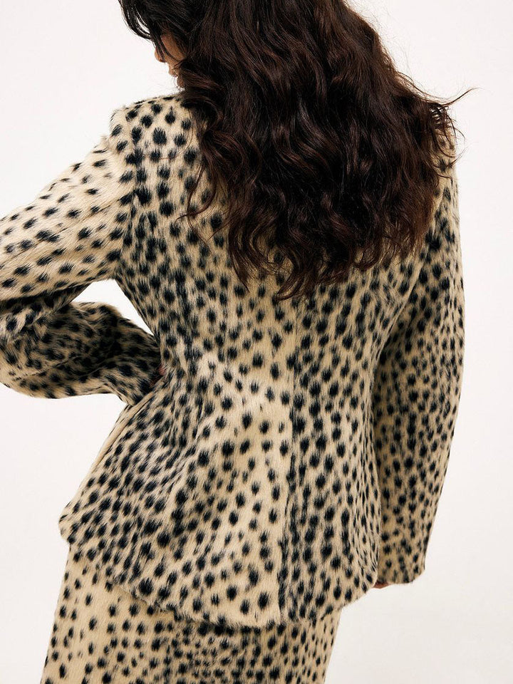 Printed Faux Fur Jacket