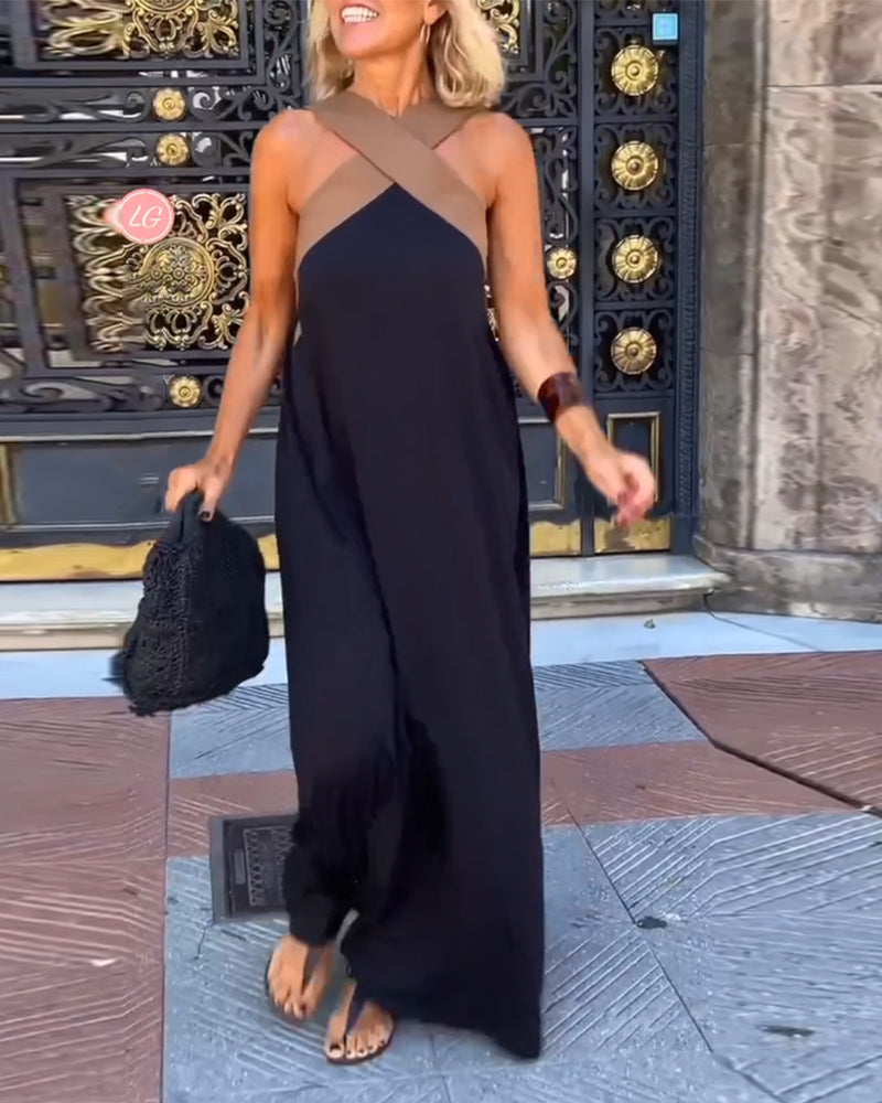 Serena Cross Neck Dress - Elena Harper