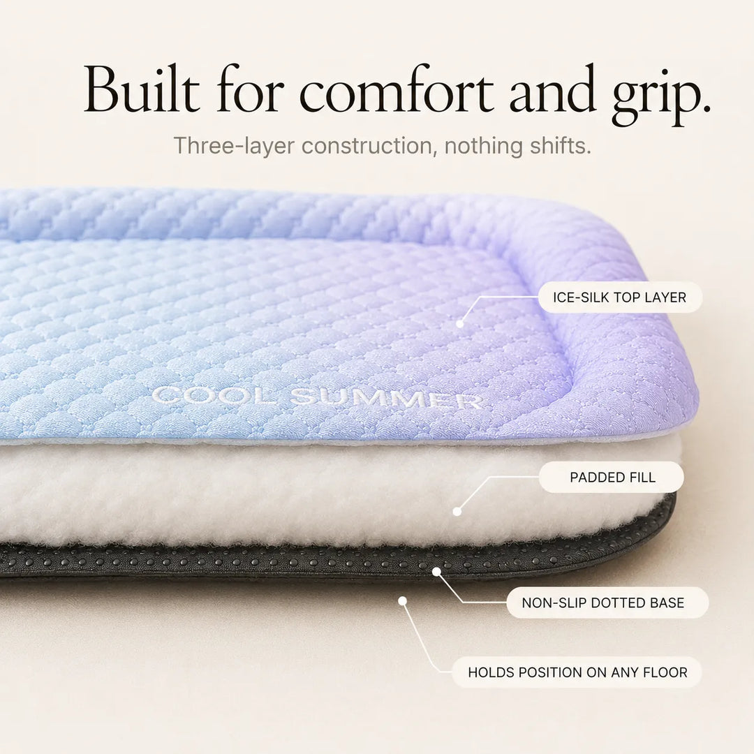 Coolaby Ice Silk-look Pet Cooling Mat for Dogs and Cats, Padded Non-Slip Summer Bed - Elena Harper