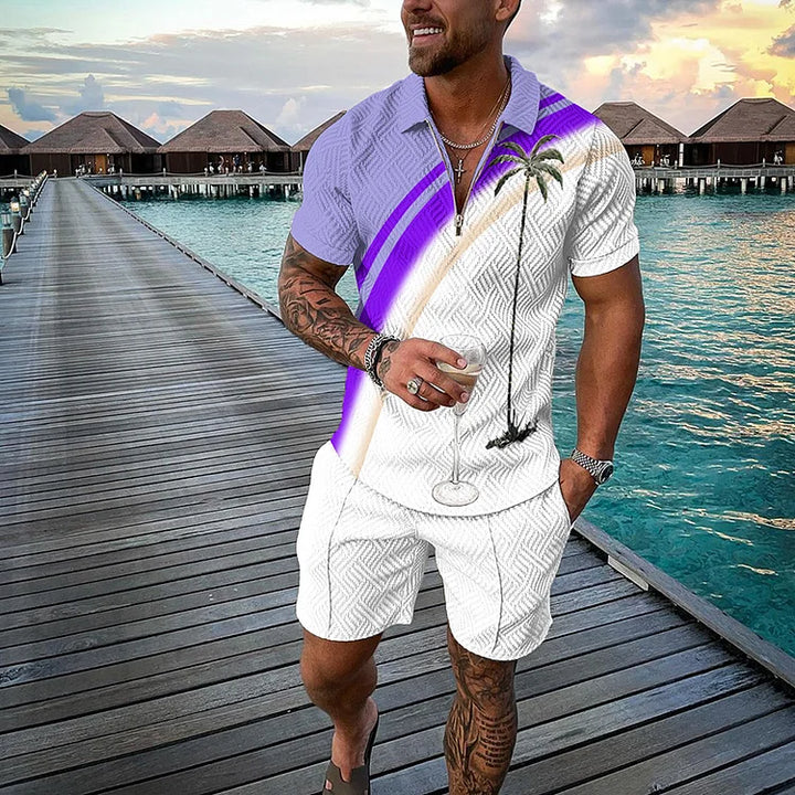 Liam | Tropicana Polo Shirt & Shorts Set