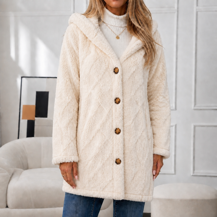 Amelia | Plush Sherpa Jacket with Elegant Diamond Pattern