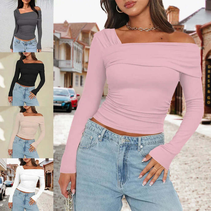 Women's Off-Shoulder Ribbed Knit Top