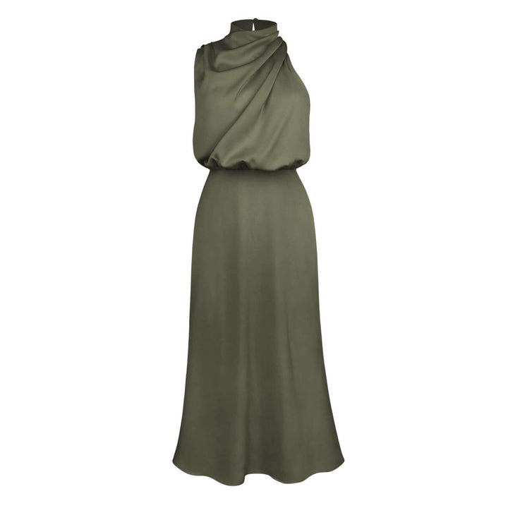 Satin Maxi Dress - Elegant Evening Gown