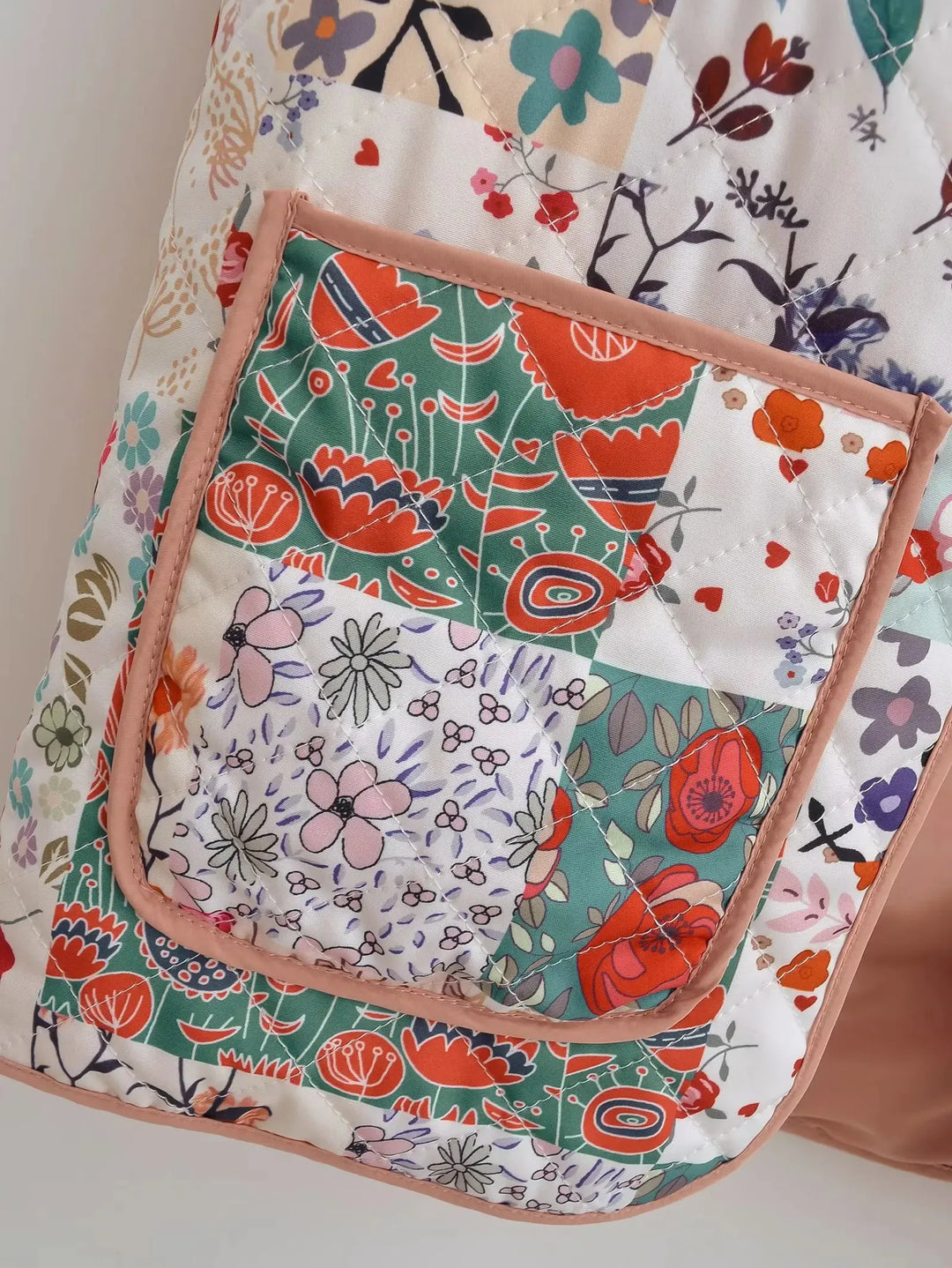 Patchwork Flower Print Waistcoat, view 5 - Elena Harper