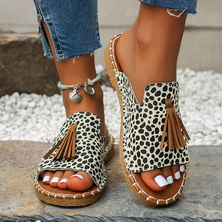 Leena Comfortable Flat Orthopedic Sandals, view 3 - Elena Harper
