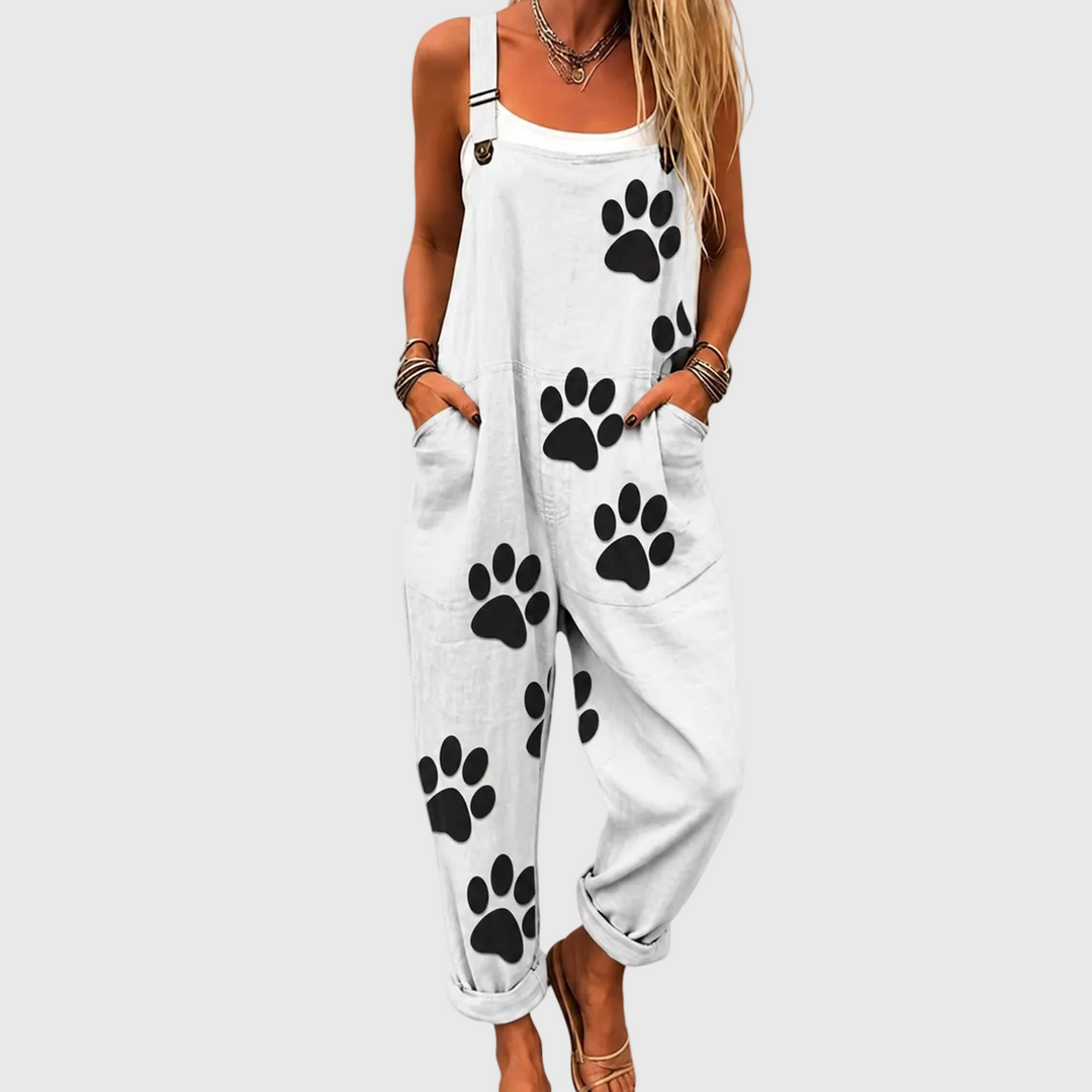 Women's Printed Comfort Overalls Relaxed Fit Jumpsuit - Elena Harper
