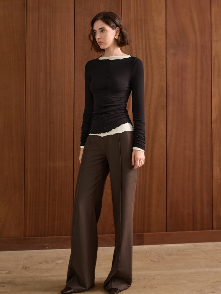 Romantic Bateau Neck Knit Top