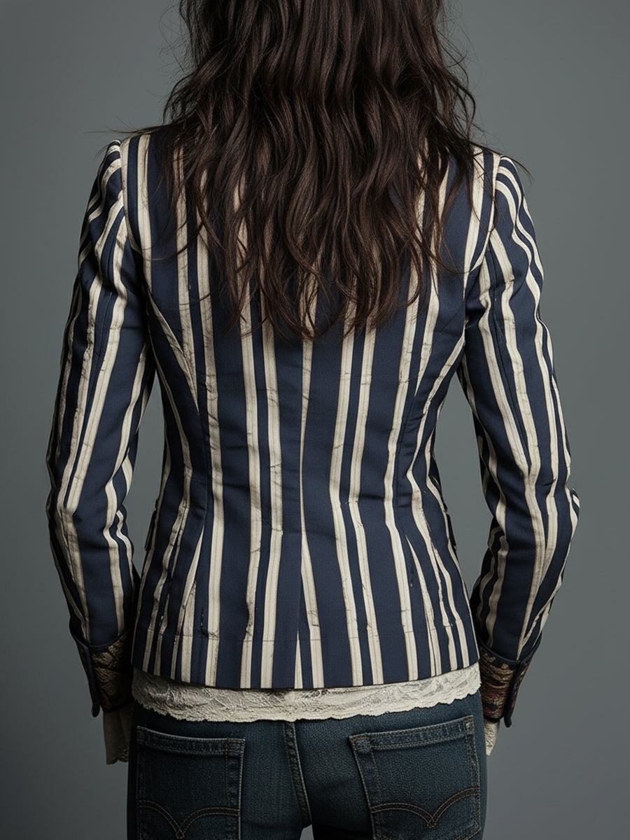 Avenorix Floral Print Blazer with Structured Shoulder for Women - Elena Harper