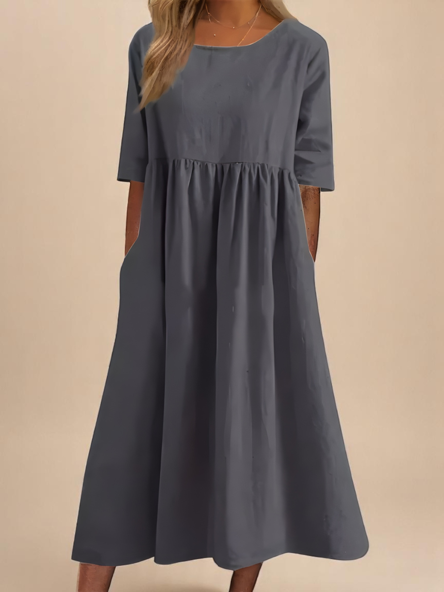 Grace Flowy Daylight Midi Dress - Elena Harper