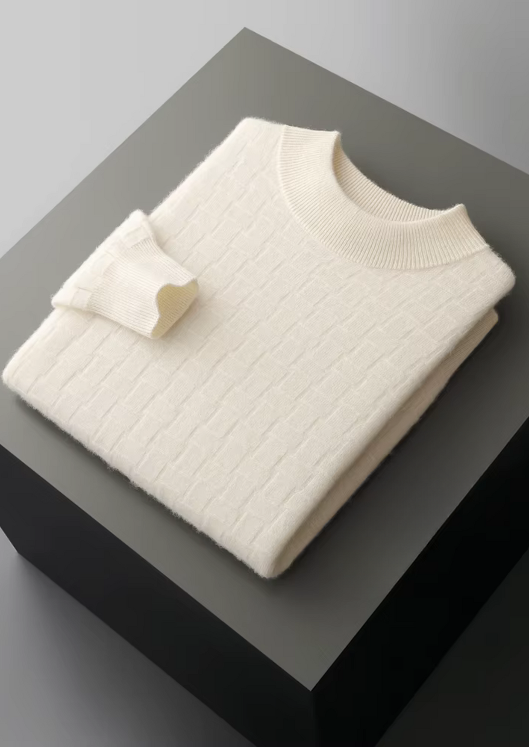 NOBA WOOL TEXTURED MOCKNECK