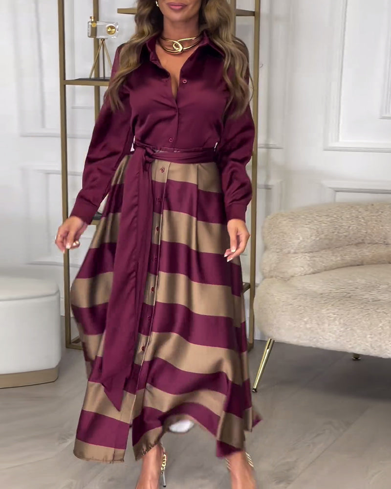 Ariana Striped Elegance Dress - Elena Harper