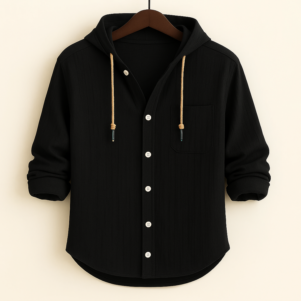 LAURENT MONACO | LUXURY SOFT COTTON SHIRT WITH HOOD