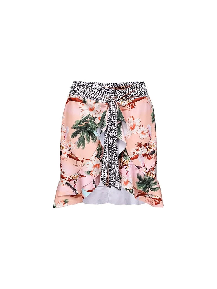 Palm Tree Print Vacation Bikini Set, view 3 - Elena Harper